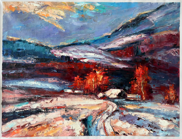 A Abstract Winter Landscape. The painting by Ernest Lawson