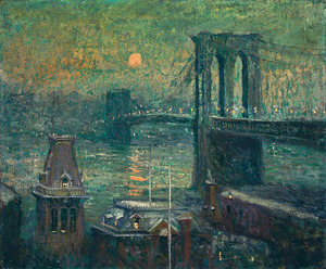 Ernest Lawson, Brooklyn Bridge, Painting on canvas