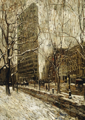Ernest Lawson, Flatiron Building, New York, Painting on canvas