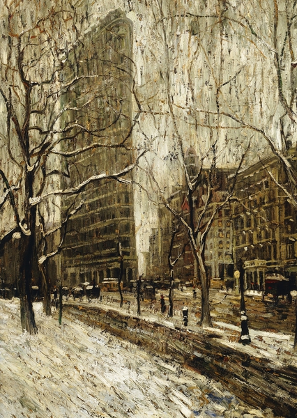 Flatiron Building, New York. The painting by Ernest Lawson