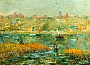 Ernest Lawson, Harlem River, Painting on canvas