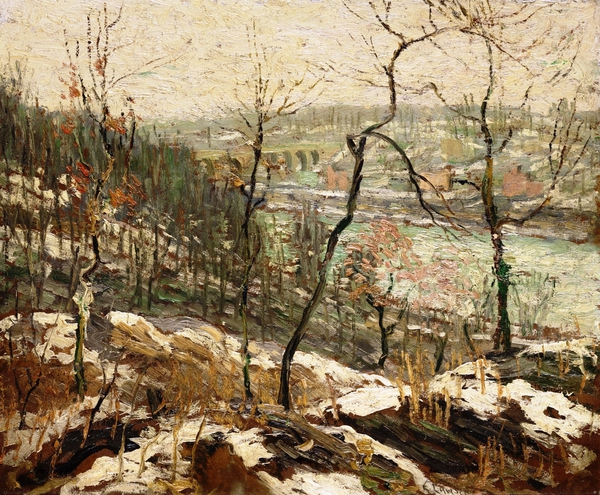 Landscape Near the Harlem River. The painting by Ernest Lawson