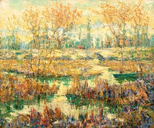 Ernest Lawson, Late Summer, Harlem River, Painting on canvas