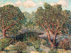Ernest Lawson, Mirror Pool, Florida, Painting on canvas