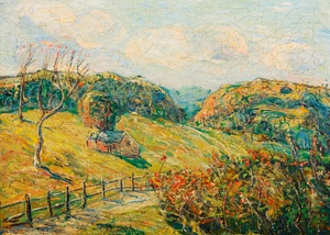 Ernest Lawson, New England Landscape, Painting on canvas