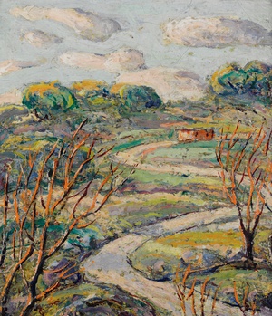 Ernest Lawson, The Winding Road, Painting on canvas