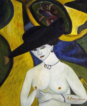 Ernst Ludwig Kirchner, Nude With A Hat - Detail, Painting on canvas