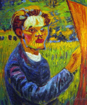 Ernst Ludwig Kirchner, Portrait Of Painter, Erich Heckel, Painting on canvas