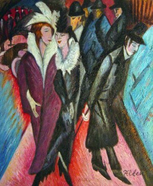 Ernst Ludwig Kirchner, Street, Berlin, Painting on canvas