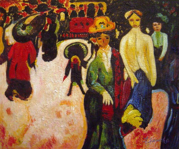 Street In Dresden. The painting by Ernst Ludwig Kirchner