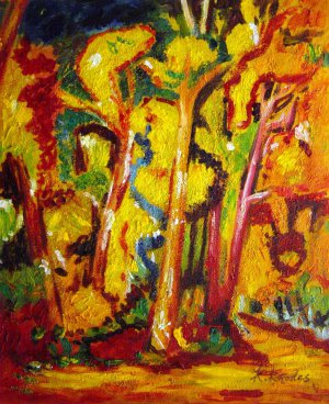 Ernst Ludwig Kirchner, Trees In Autumn, Painting on canvas
