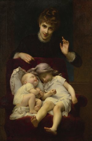 Etienne Adolphe Piot, Motherhood, Painting on canvas