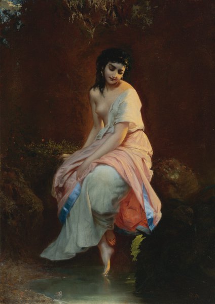 The Bather. The painting by Etienne Adolphe Piot