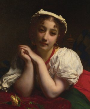 Etienne Adolphe Piot, Young Italian Woman, Painting on canvas
