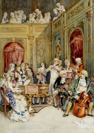 Ettore Simonetti, A Musical Soiree, Painting on canvas