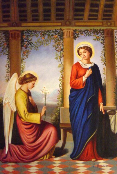 The Angelic Salutation. The painting by Eugene Amaury-Duval