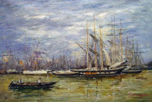 Eugene Boudin, Bordeaux, The Port, Painting on canvas