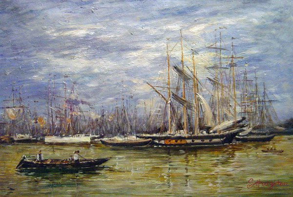 Bordeaux, The Port. The painting by Eugene Boudin