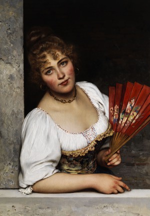 Eugene De Blaas, Daydreaming, 1892, Painting on canvas
