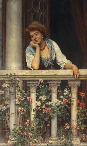 Eugene De Blaas, Lovelorn, 1911, Painting on canvas