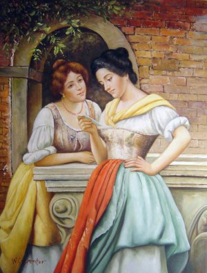 Eugene De Blaas, Shared Correspondence, Painting on canvas