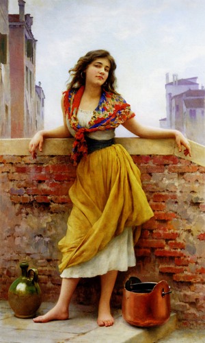 The Watercarrier, 1908, Eugene De Blaas, Art Paintings