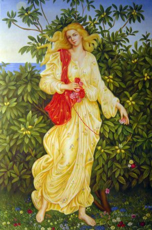 Evelyn De Morgan, Flora, Painting on canvas