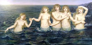 Evelyn De Morgan, Sea Maidens, Painting on canvas