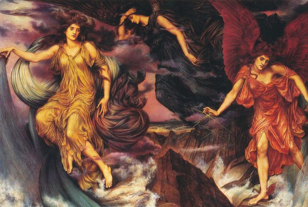 Storm Spirits. The painting by Evelyn De Morgan