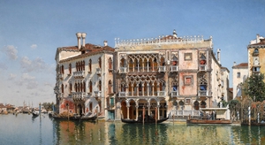 Federico del Campo, At Ca d'Oro, Venice, Painting on canvas