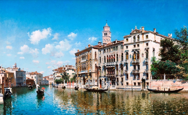 At Palazzo Cavalli-Franchetti, Venice. The painting by Federico del Campo