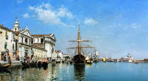 Reproduction oil paintings - Federico del Campo - La Chiesa Gesuati From The Canale Della Giudecca, Venice