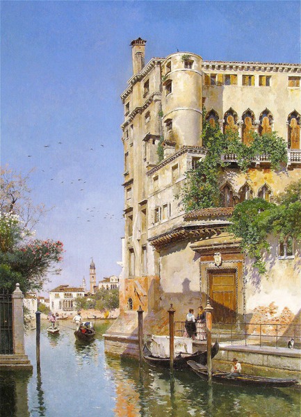 Rio San Trovaso. The painting by Federico del Campo