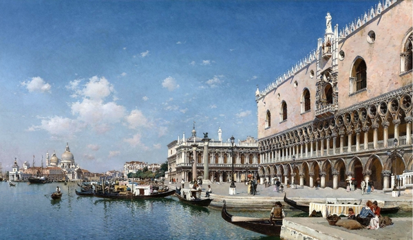 The Grand Canal, Venice (1890). The painting by Federico del Campo