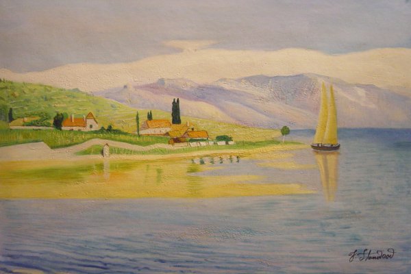 The Port Of Pully. The painting by Felix Vallotton