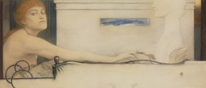 Fernand Khnopff, The Offering, Painting on canvas