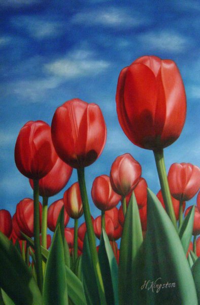 Field Of Tulips. The painting by Our Originals