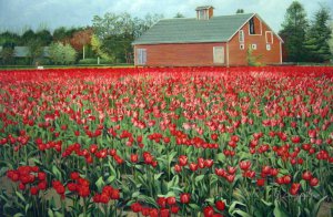 Our Originals, Field Of Tulips, Painting on canvas