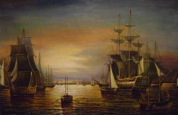 Boston Harbor. The painting by Fitz Hugh Lane