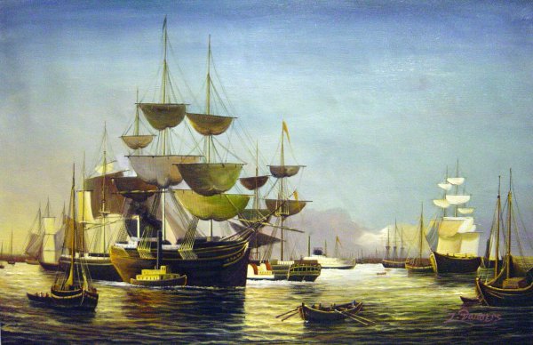 New York Harbor. The painting by Fitz Hugh Lane