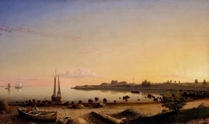 Fitz Hugh Lane, Stage Fort Across Gloucester Harbor, Painting on canvas