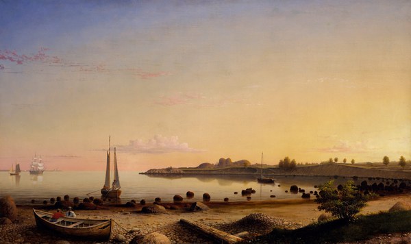 Stage Fort Across Gloucester Harbor. The painting by Fitz Hugh Lane