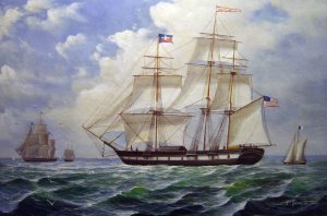 Fitz Hugh Lane, The 'Matilda' Under Sail, Painting on canvas