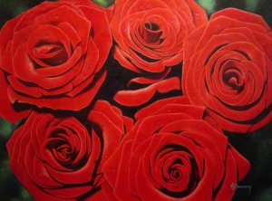 Our Originals, Five Red Roses, Painting on canvas