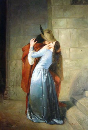 A Kiss, Francesco Hayez, Art Paintings