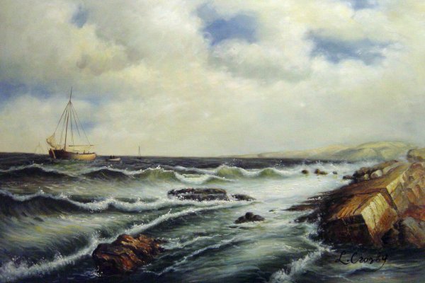 Autumn Afternoon On The New England Coast. The painting by Francis Silva