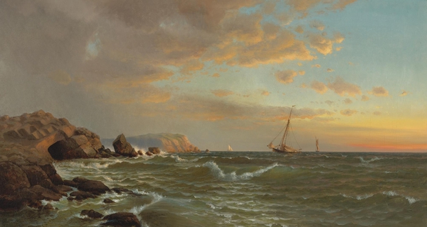 Sailing at Twilight. The painting by Francis Silva