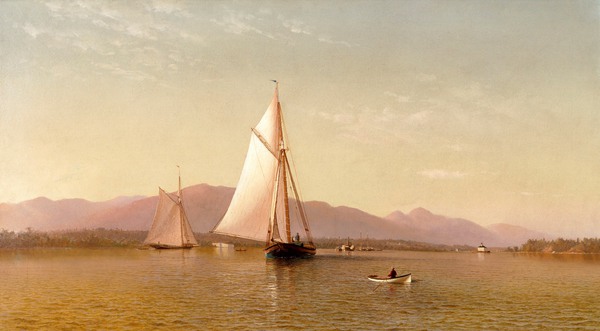 The Hudson at the Tappan Zee. The painting by Francis Silva