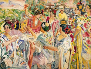 Francisco Iturrino, Manolas, 1908, Painting on canvas