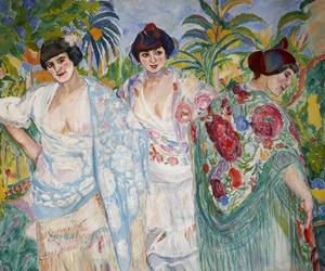 Francisco Iturrino, Mujeres con Manton (Women with Shawls), Painting on canvas
